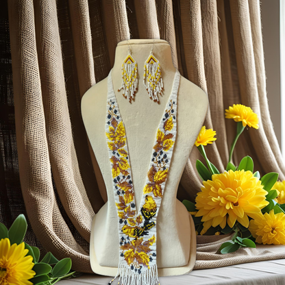 party wear jewellery bead necklace earrings set bird and leaves officewear jewellery wedding bridal jewellery 