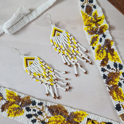 party wear jewellery bead necklace earrings set bird and leaves officewear jewellery wedding bridal jewellery 