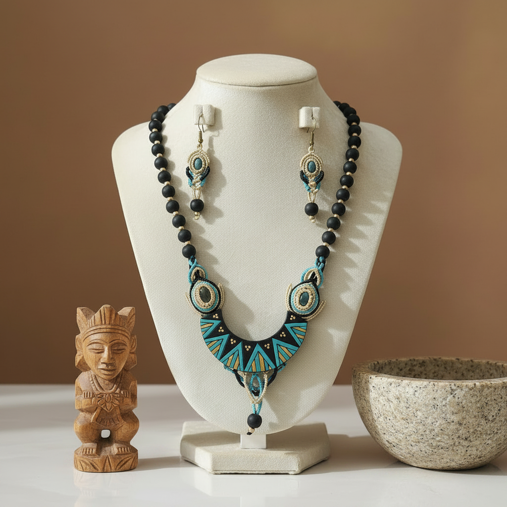 Nabha macrame necklace set