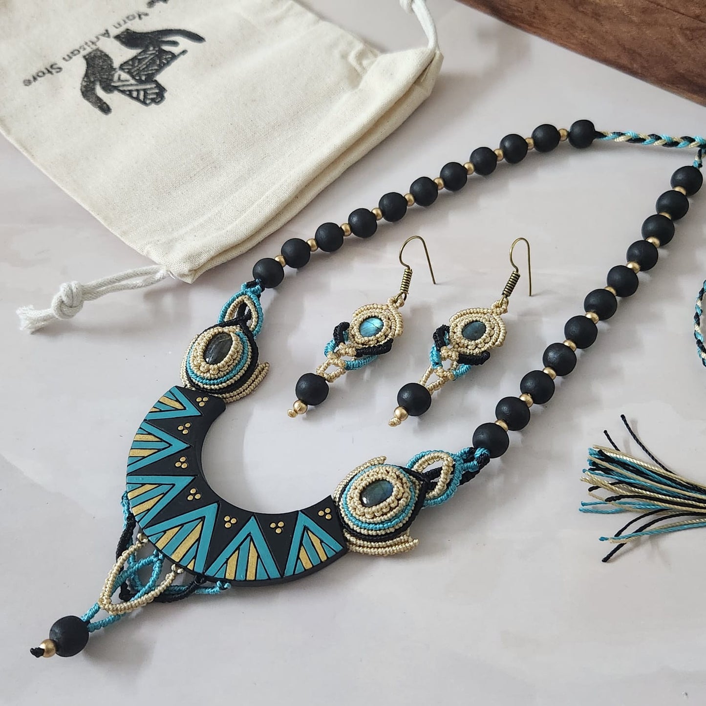 Nabha macrame necklace set