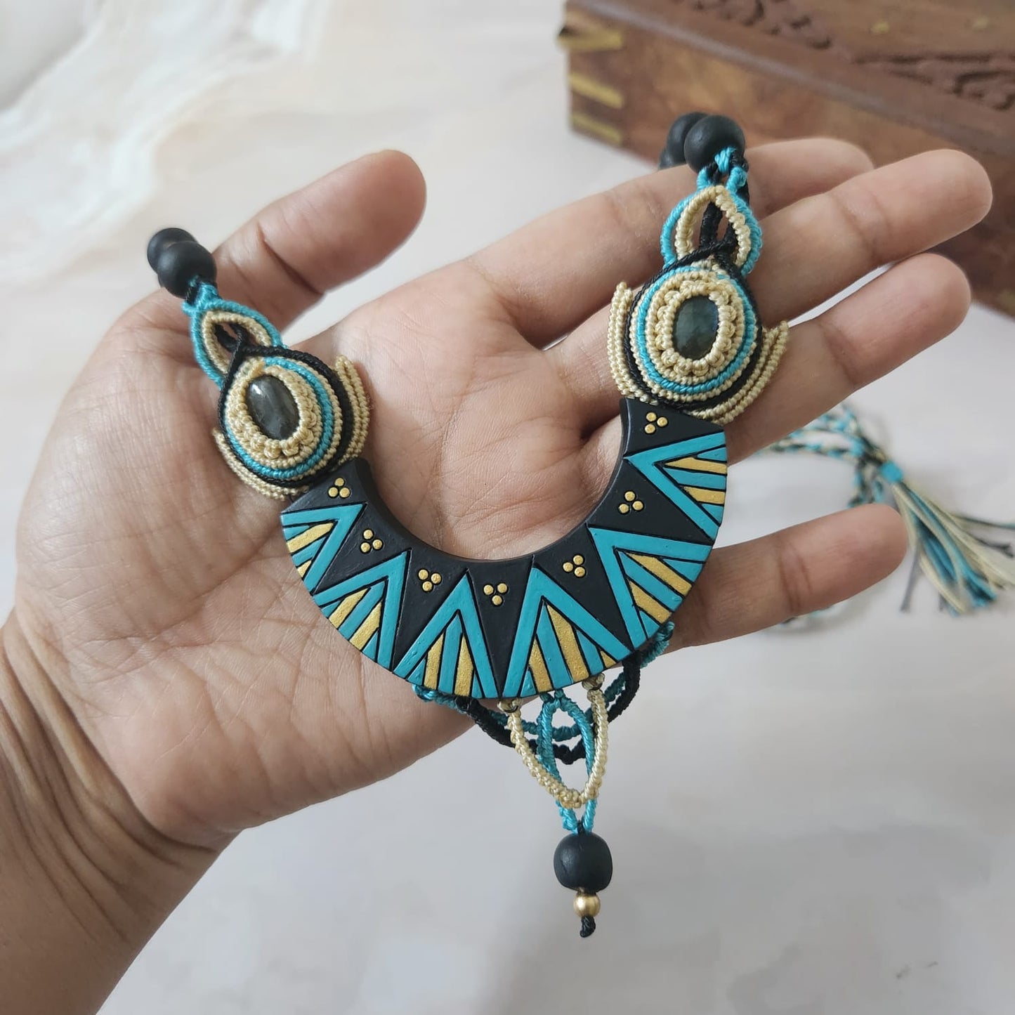 Nabha macrame necklace set