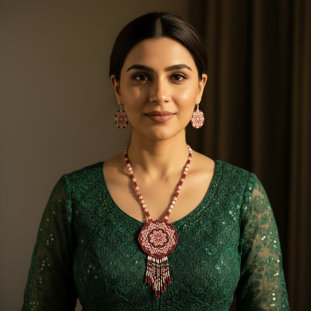 Nambi bead necklace set