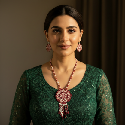 Nambi bead necklace set
