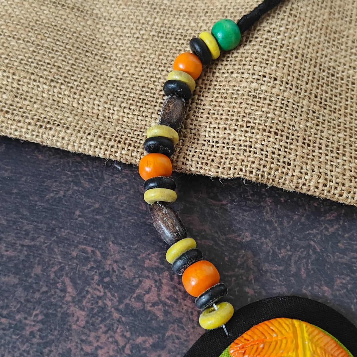Nirmita black fabric necklace set