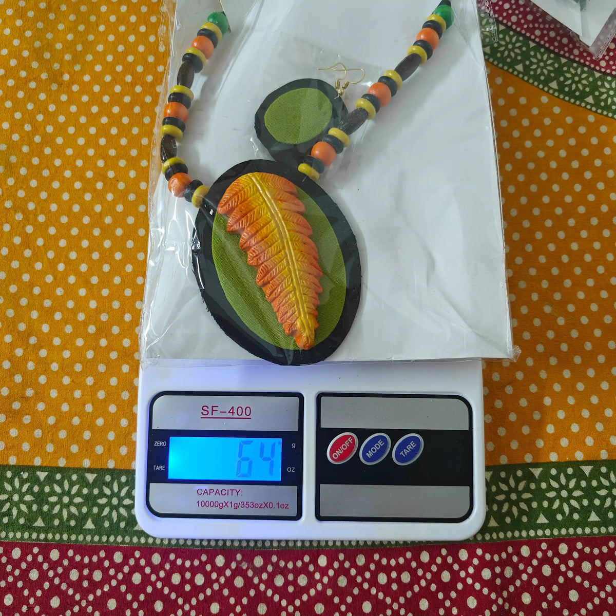 Nirmita black fabric necklace set