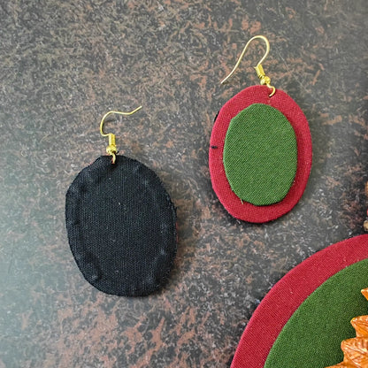 Nirmita maroon fabric necklace set