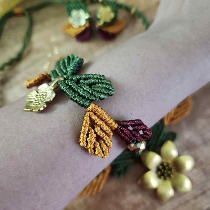 flower and leaves statement necklace and earrings set for women party wear necklace set floral necklace earrings for office formal