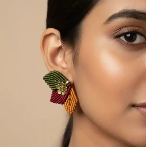 Paathra autumn macrame earrings