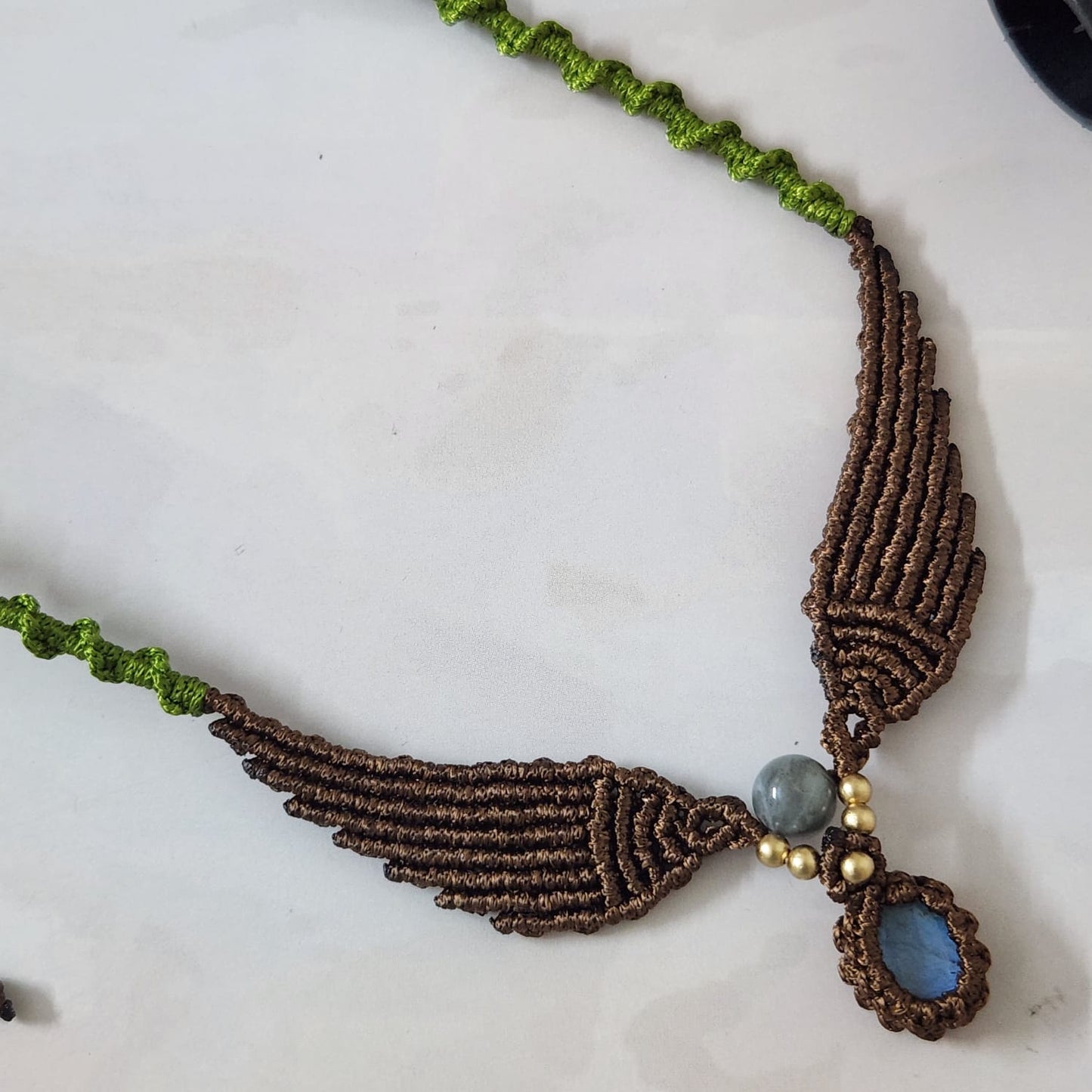 Paksha macrame statement necklace