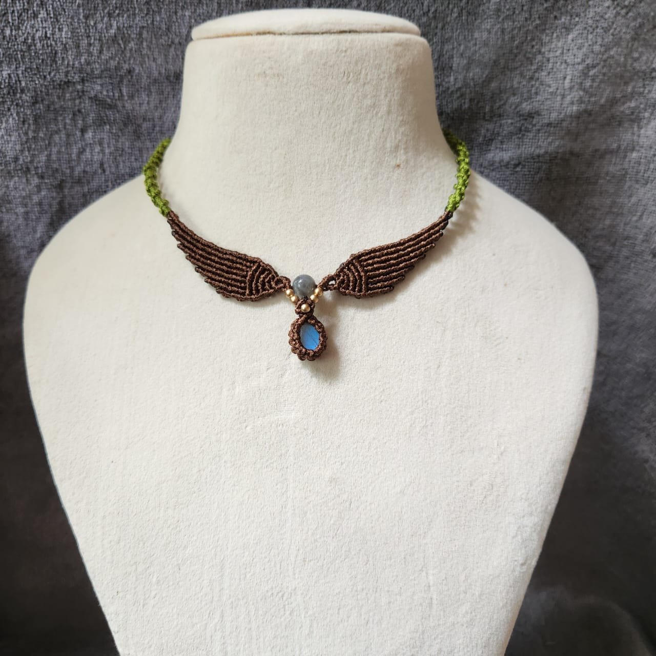 Paksha macrame statement necklace