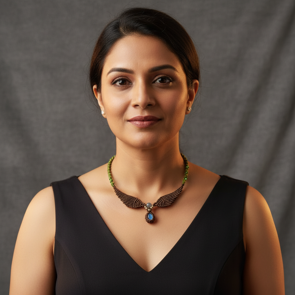 Paksha macrame statement necklace