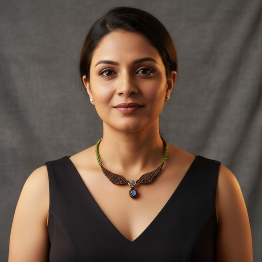 Paksha macrame statement necklace