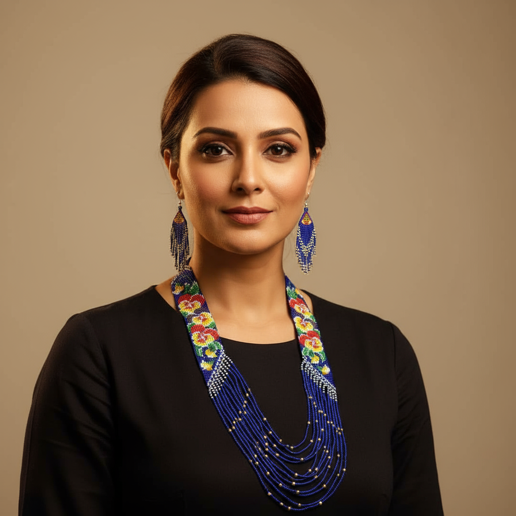 Pansy beadloom necklace set