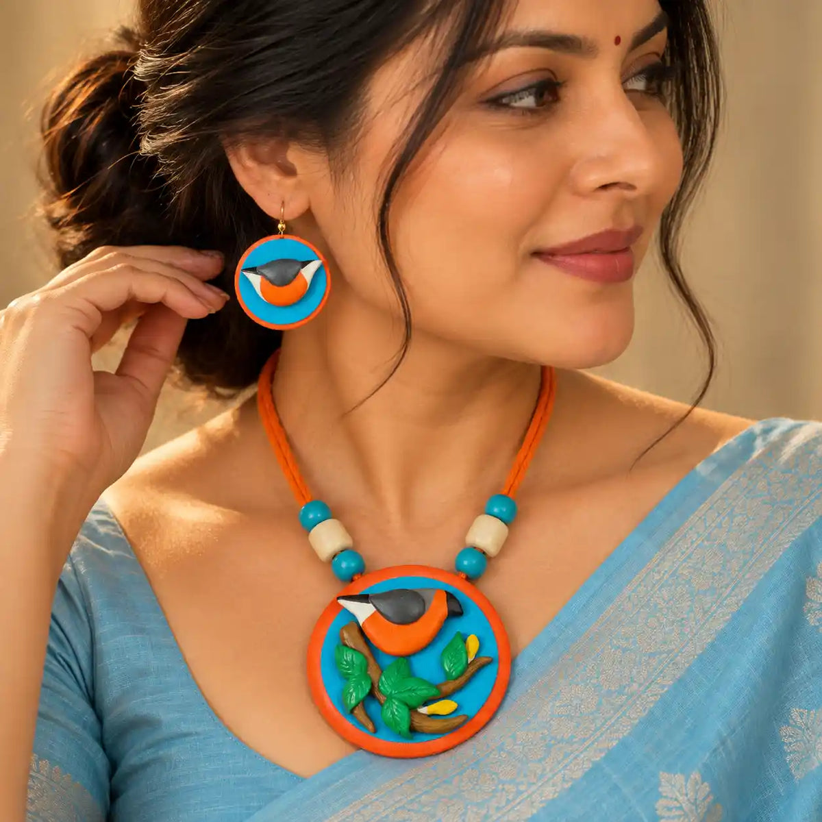 Parthivi fabric necklace set