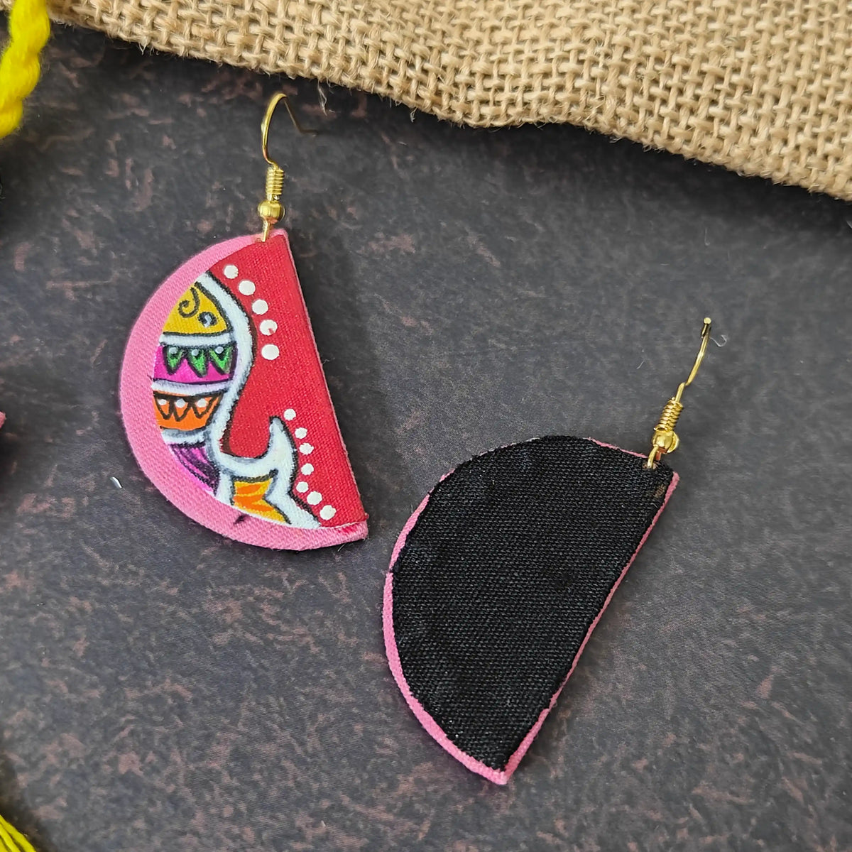 Pratima yellow fabric necklace set
