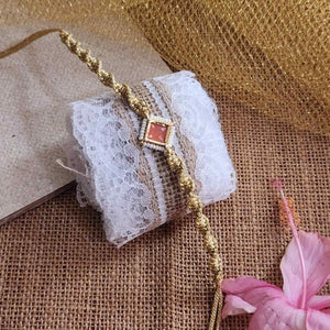 macrame bracelet gold bracelet anklet armlet party wear accessory adjustable bracelet orange stone bracelet