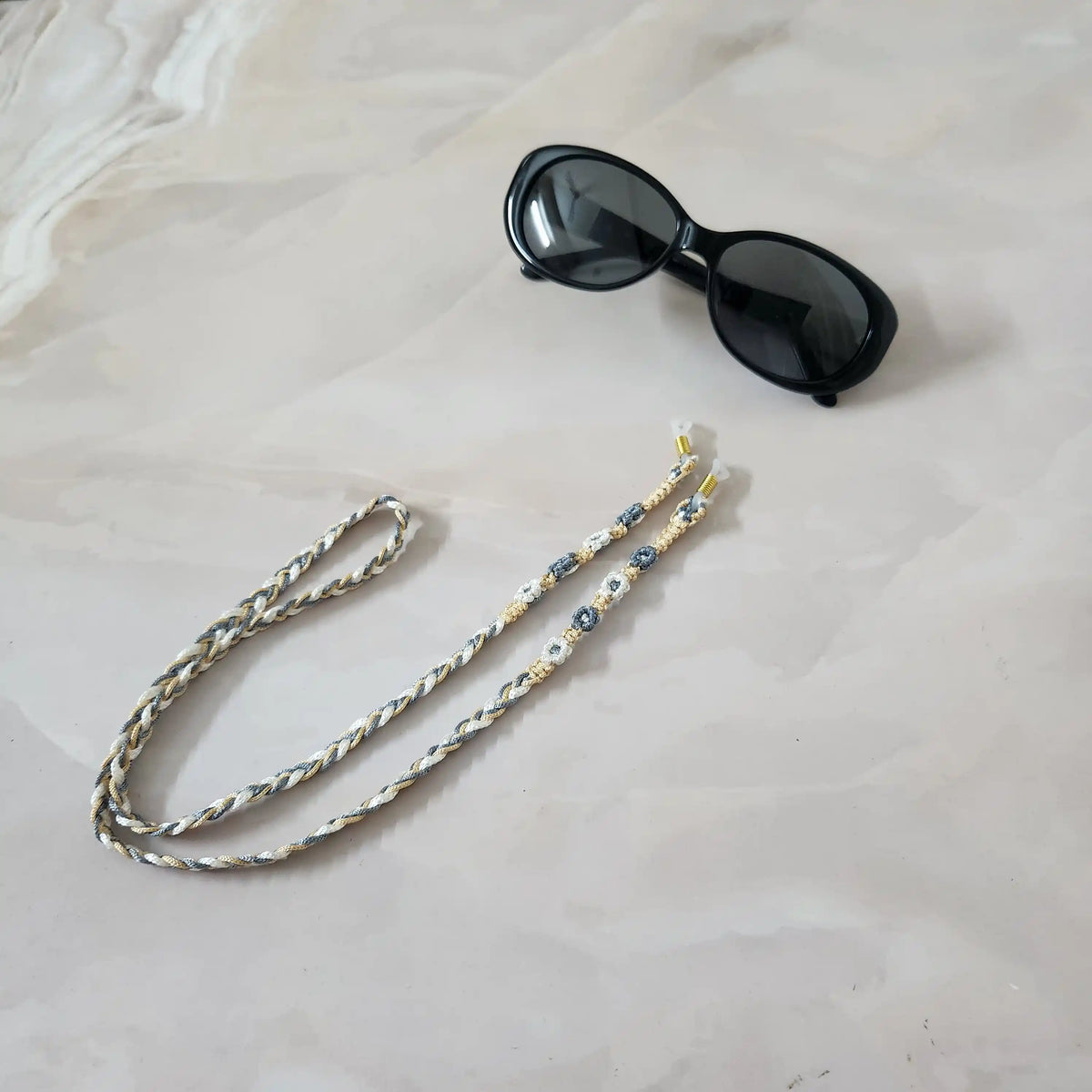 Saritha grey macrame spectacle chain
