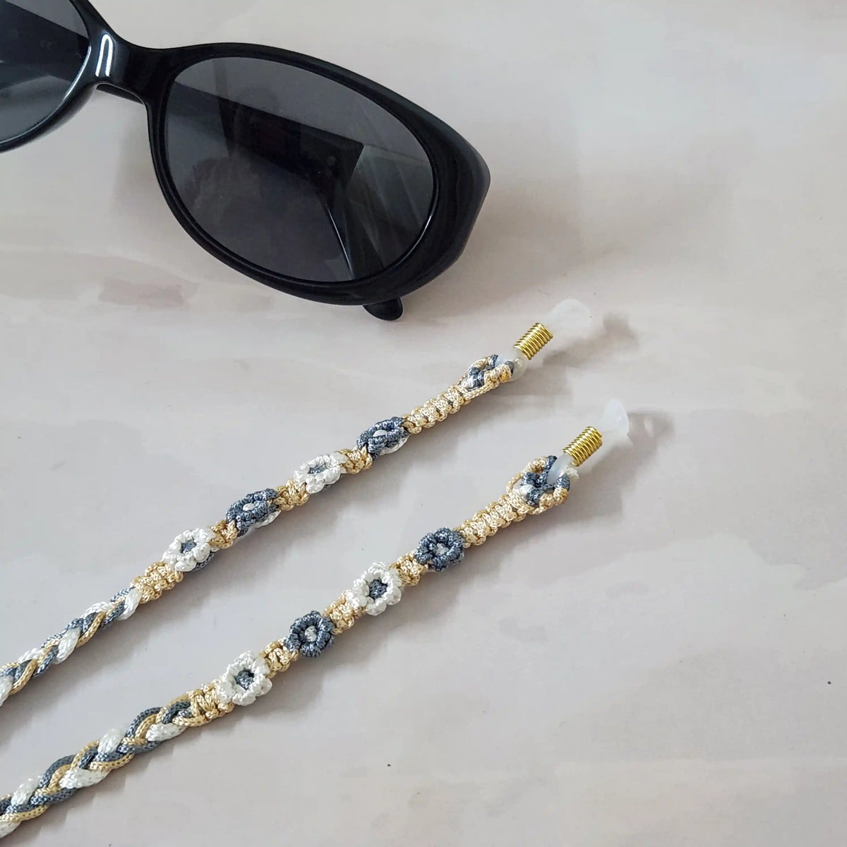Saritha grey macrame spectacle chain