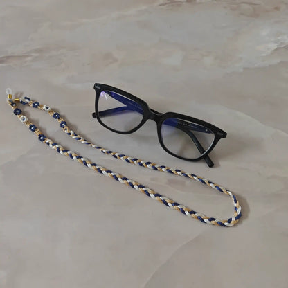Saritha blue macrame spectacle chain