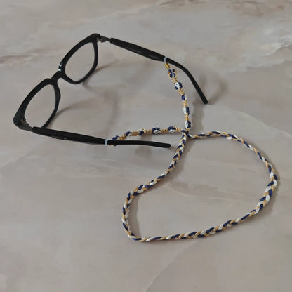 Saritha blue macrame spectacle chain