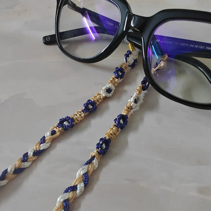 Saritha blue macrame spectacle chain