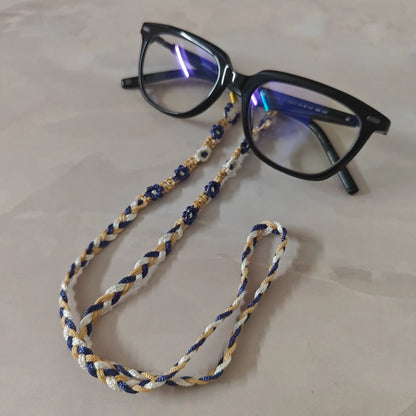 Saritha blue macrame spectacle chain