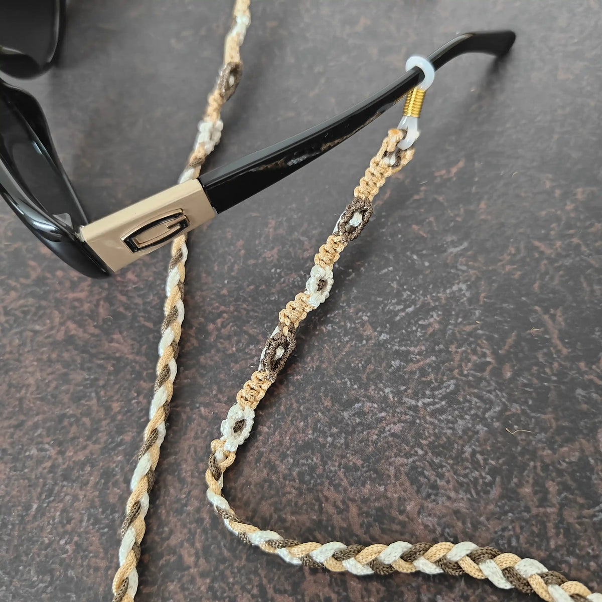 Saritha brown macrame spectacle chain