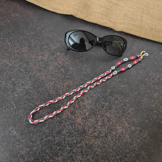 Saritha pink macrame spectacle chain