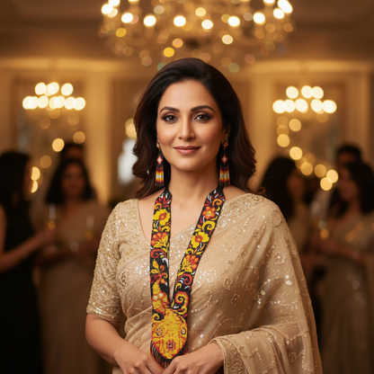 Shakuntala black beadloom necklace set