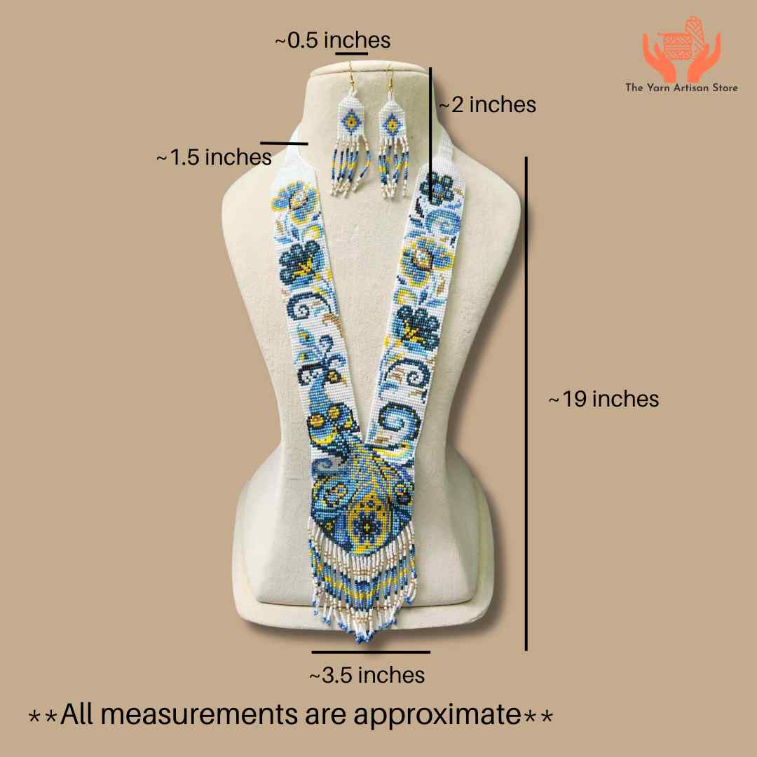 Shakuntala white beadloom necklace set