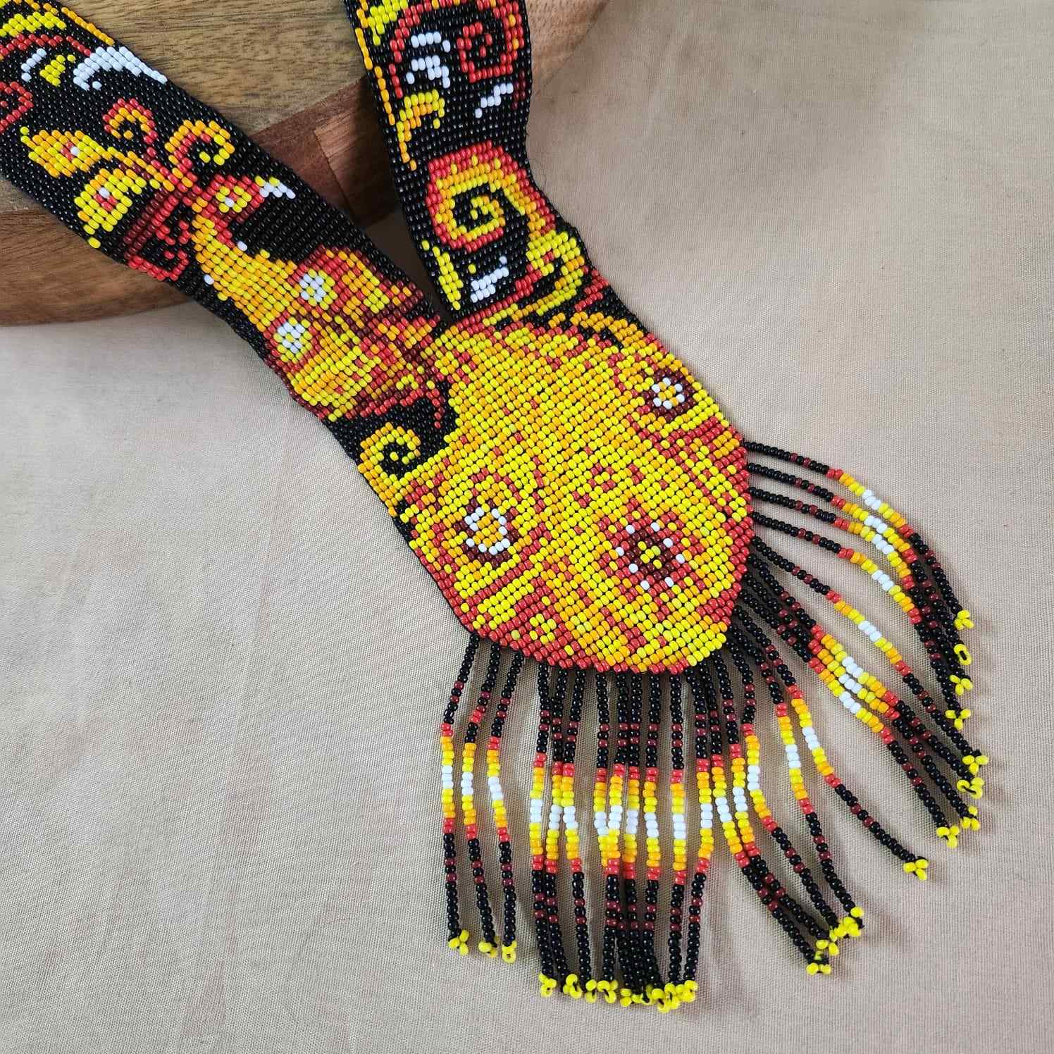 festive bead necklace set black  yellow  necklace set office wear casual wear party for wedding wear peacock necklace sangeet haldi mehndi necklace