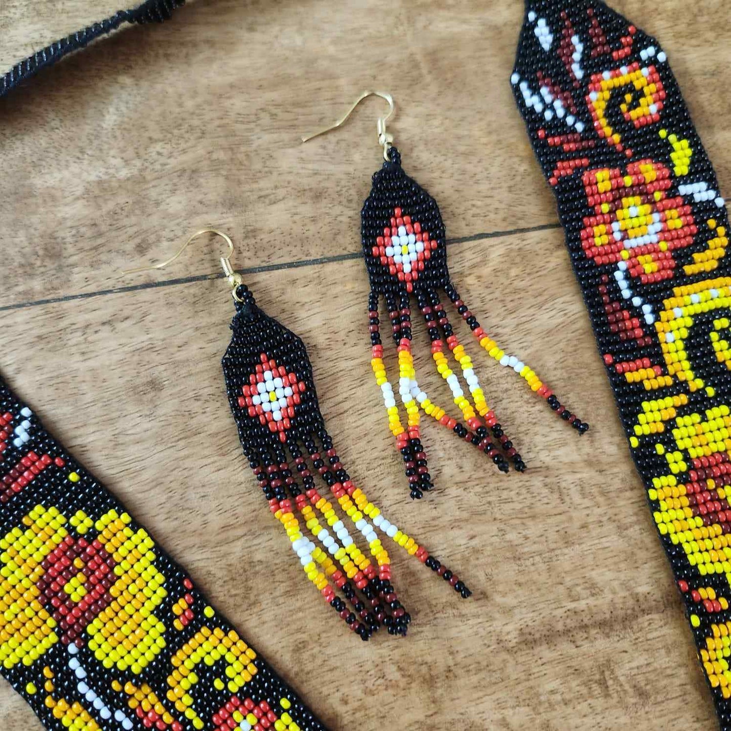 festive bead necklace set black  yellow  necklace set office wear casual wear party for wedding wear peacock necklace sangeet haldi mehndi necklace