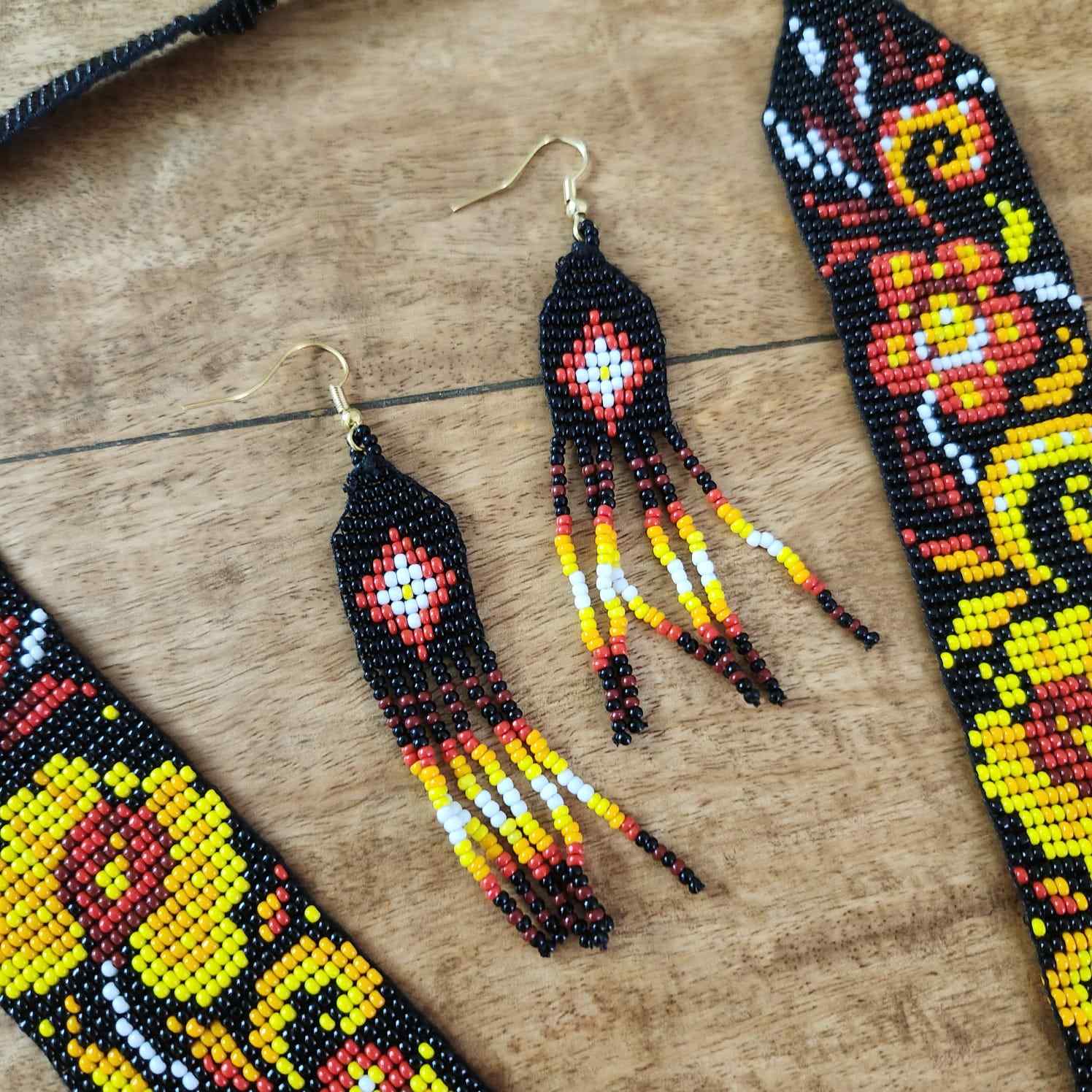 festive bead necklace set black  yellow  necklace set office wear casual wear party for wedding wear peacock necklace sangeet haldi mehndi necklace