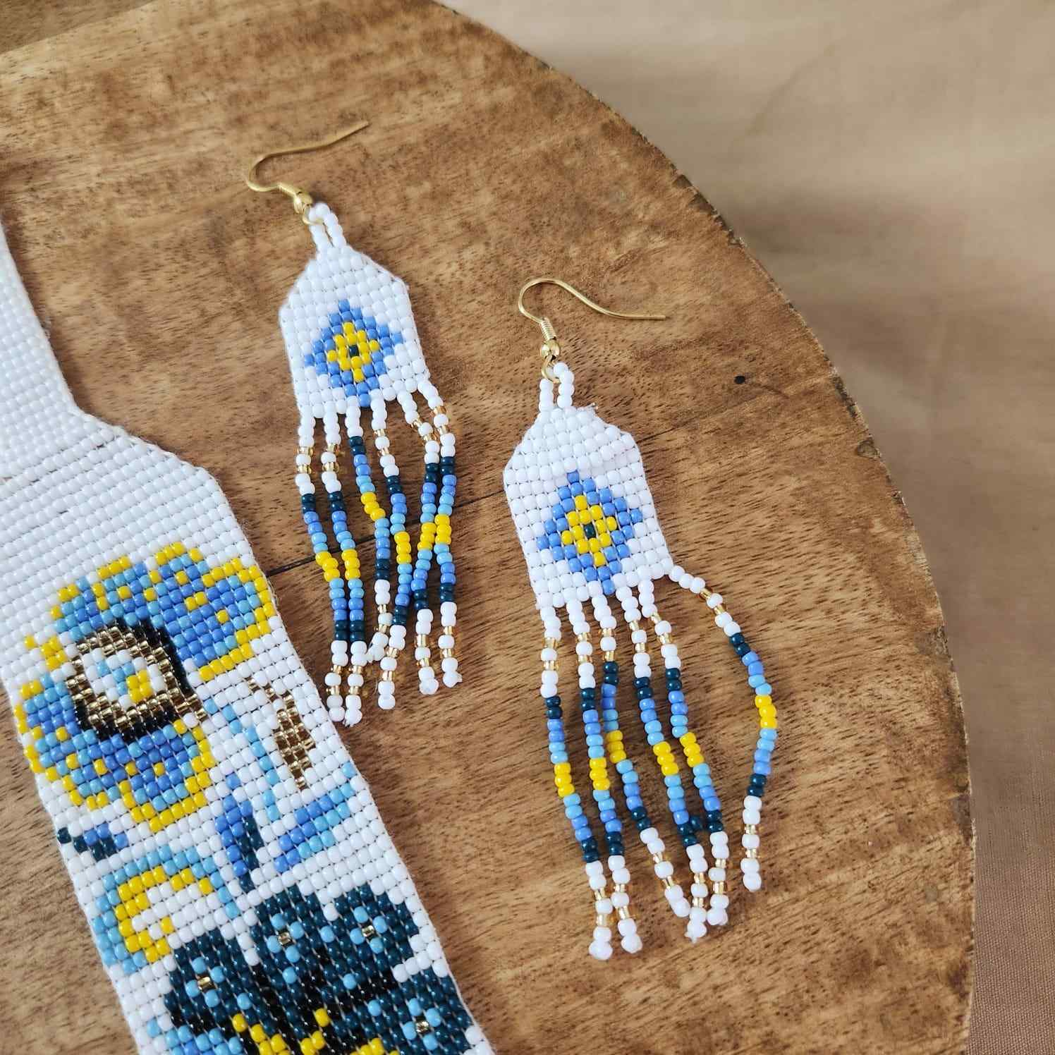 festive bead necklace set blue yellow  necklace set office wear casual wear party for wedding wear peacock necklace sangeet haldi mehndi necklace
