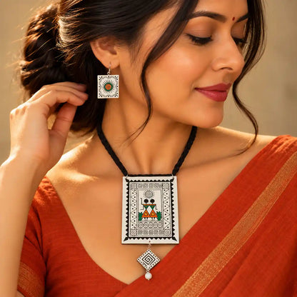 Shilpika fabric necklace set