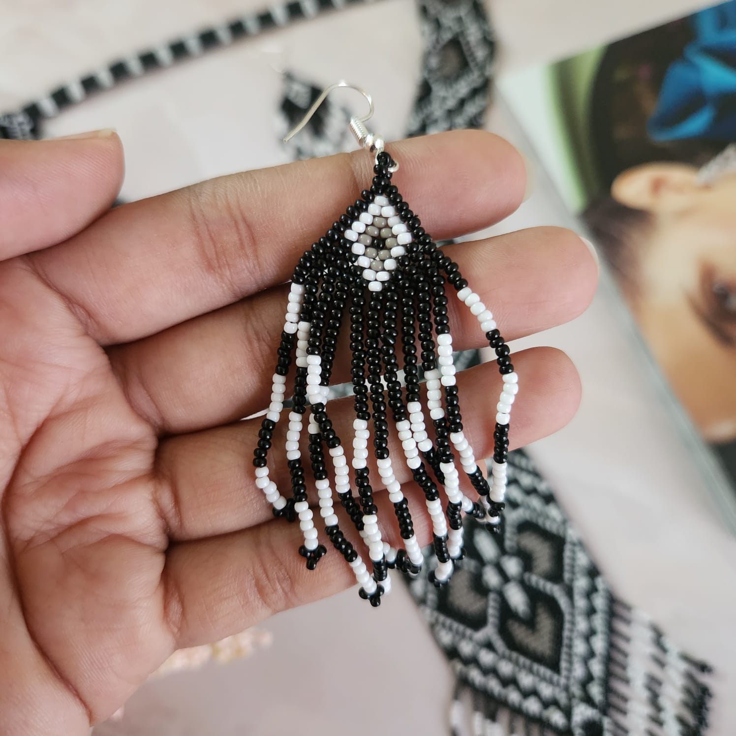 bead jewellery floral beadloom geometric design jewellery partywear jewellery buddha necklace office wear formal wear