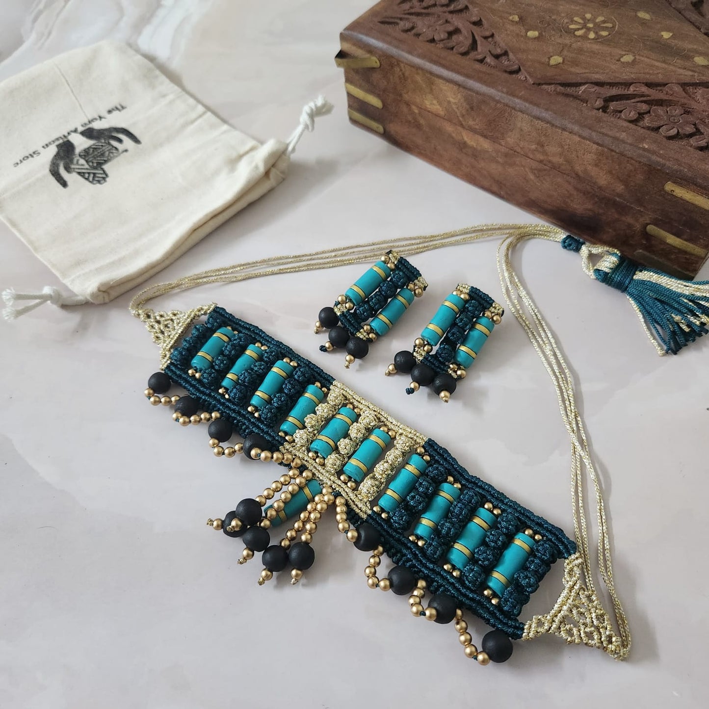 Spanda macrame necklace set