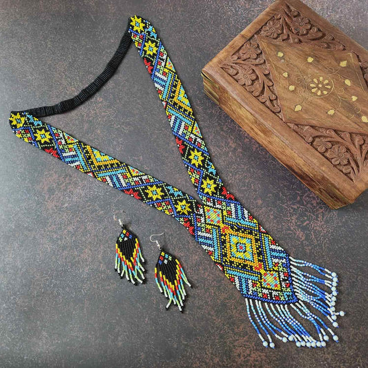 Spatika beadloom necklace set