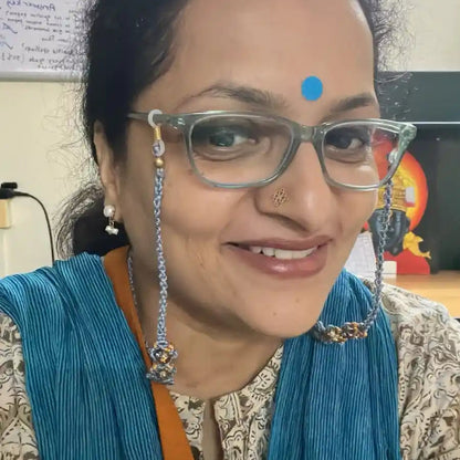 Spurthi grey macrame spectacle chain