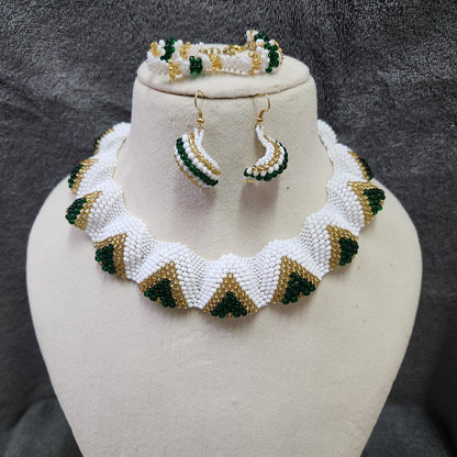 bead jewellery party necklace floral geometric jewellery for collar outfits U neck outfits 