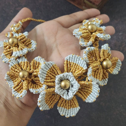 floral jewellery heirloom necklace for wedding gift orchid hibiscus flower necklace for sangeet wedding bridal jewellery for bride