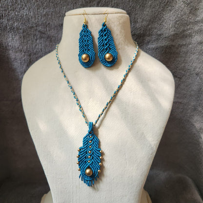 peacock feather necklace set earrings and pendant for office wear daily wear jewellery 