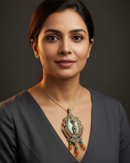 daily wear macrame pendant necklace office wear fashion accessory for work healing stone jewellery coral jewellery crystal pendant vesuvianite casual wear