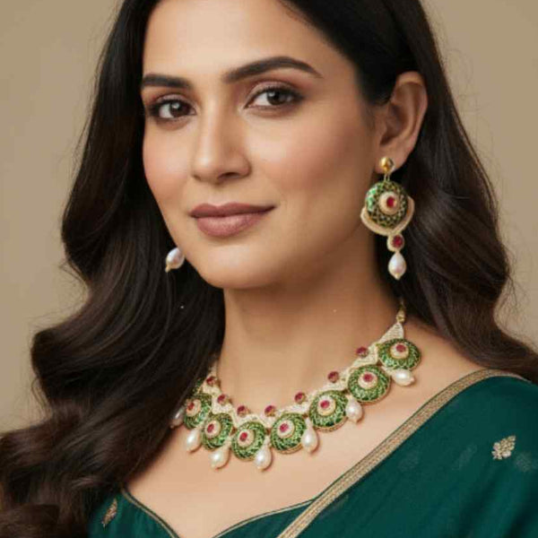Saroj meenakari macrame necklace set