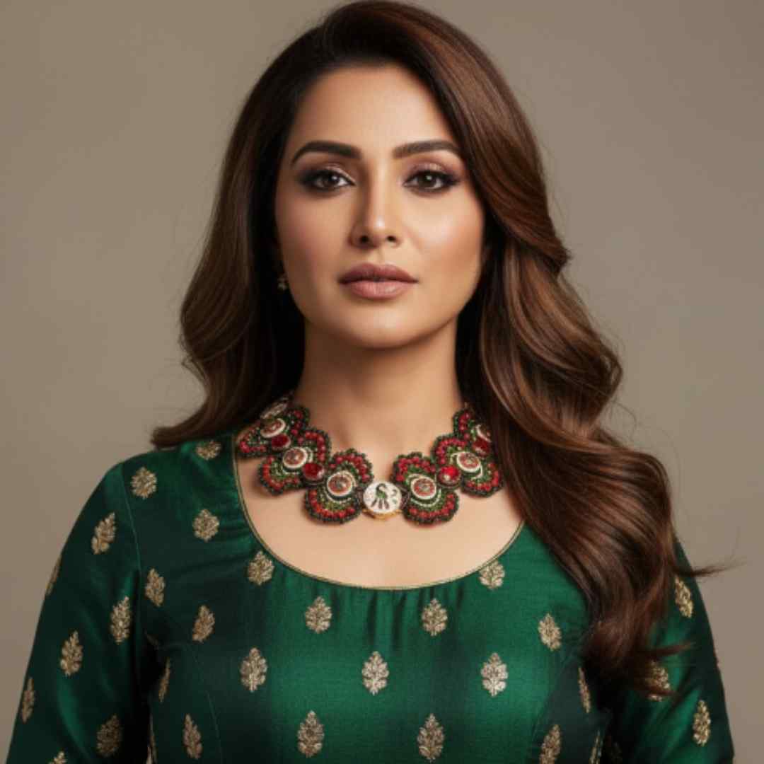 Shikkin meenakari macrame necklace set