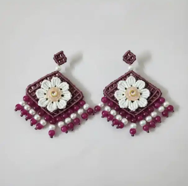 Vandana macrame stud earrings