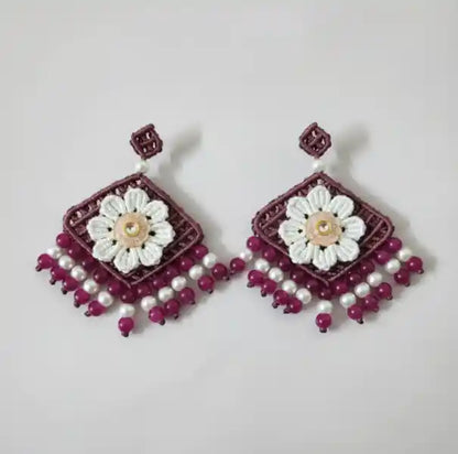 Vandana macrame stud earrings