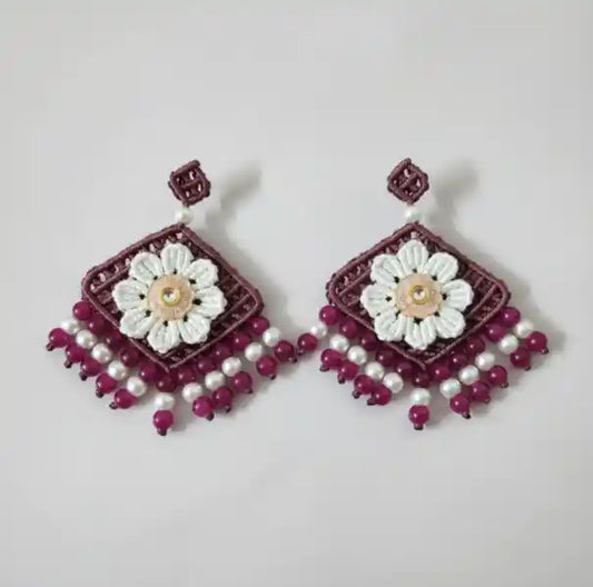 Vandana macrame stud earrings