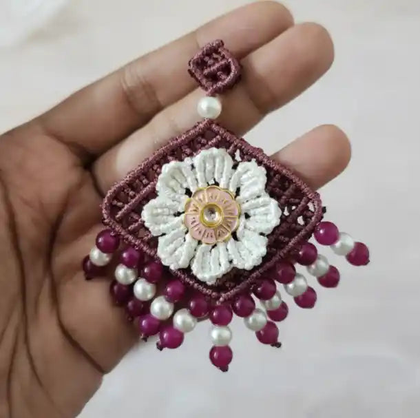 Vandana macrame stud earrings
