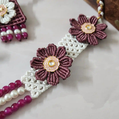 Vadana macrame necklace set
